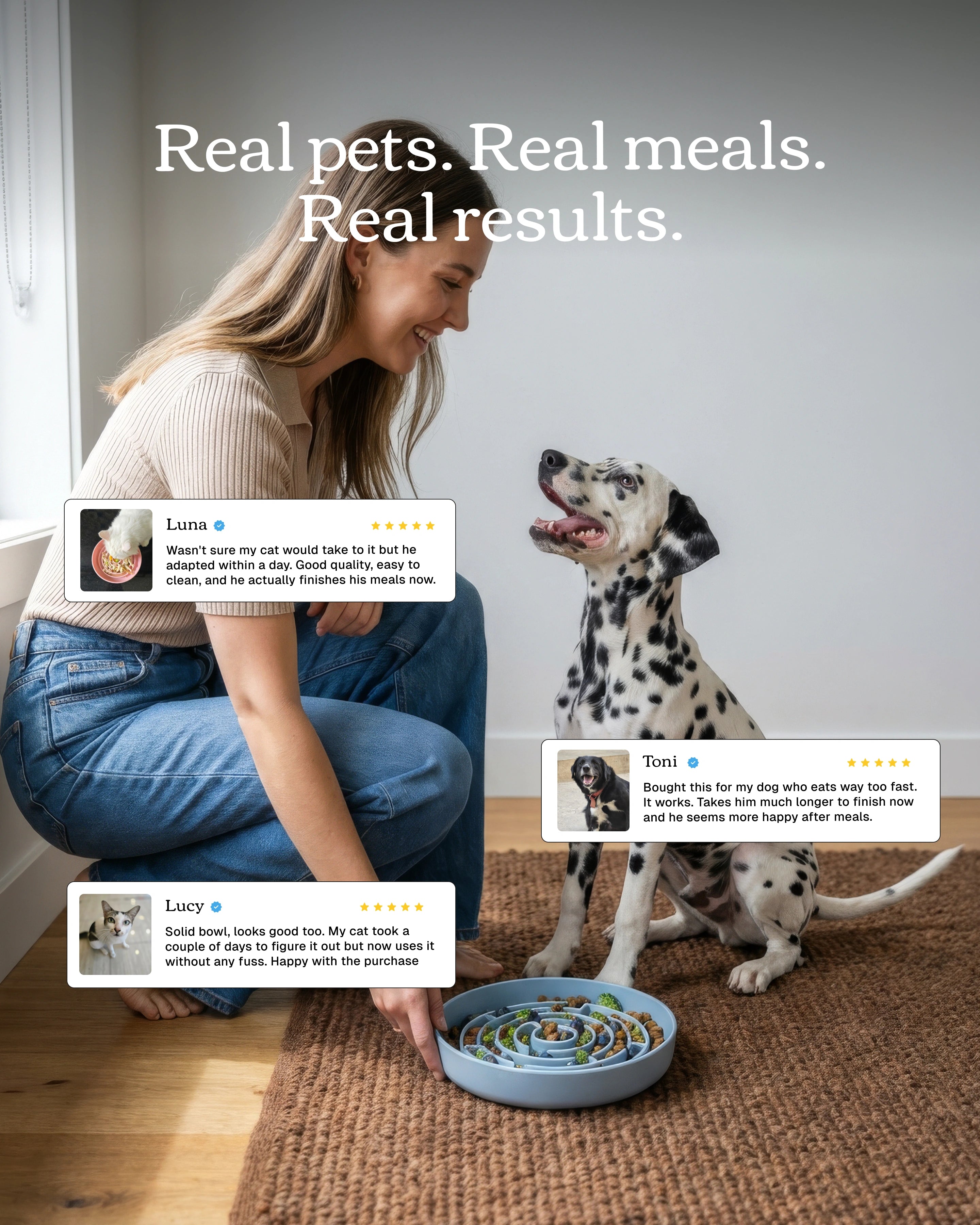 No Rush Bowl - Slow Feeder Bowl for Dogs & Cats